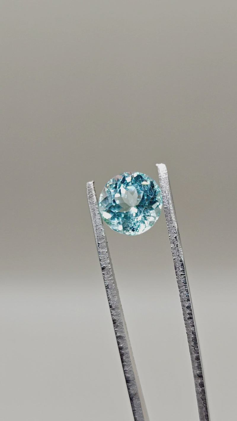 Natural Aquamarine 3.14 ct Round – video