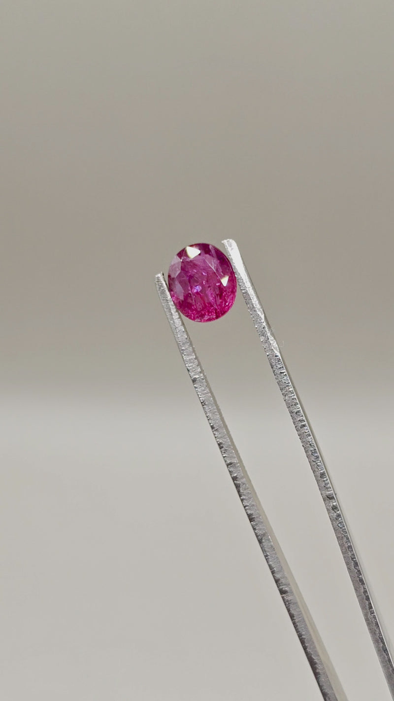Natural Unheated Ruby — 2.08 ct — Oval