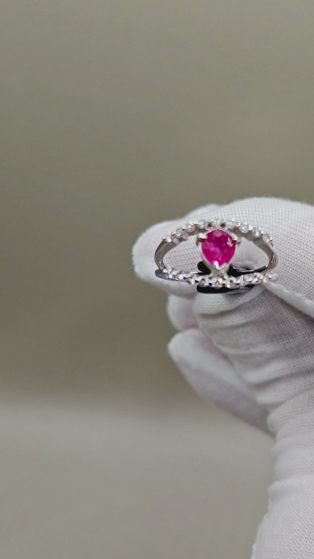 Rosalie Red Spinel & Diamond Ring – video 2