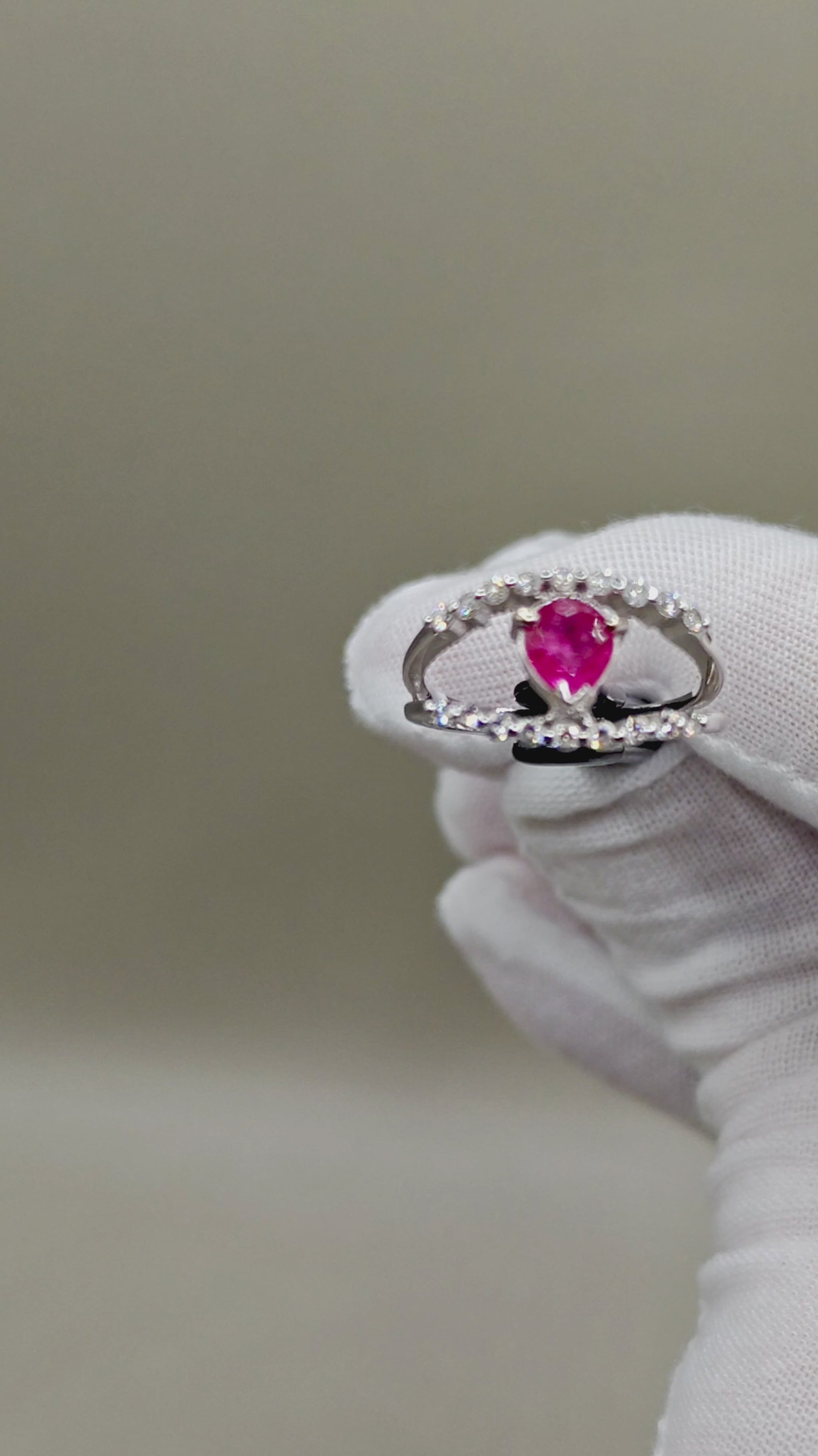 Rosalie Red Spinel & Diamond Ring – video 2