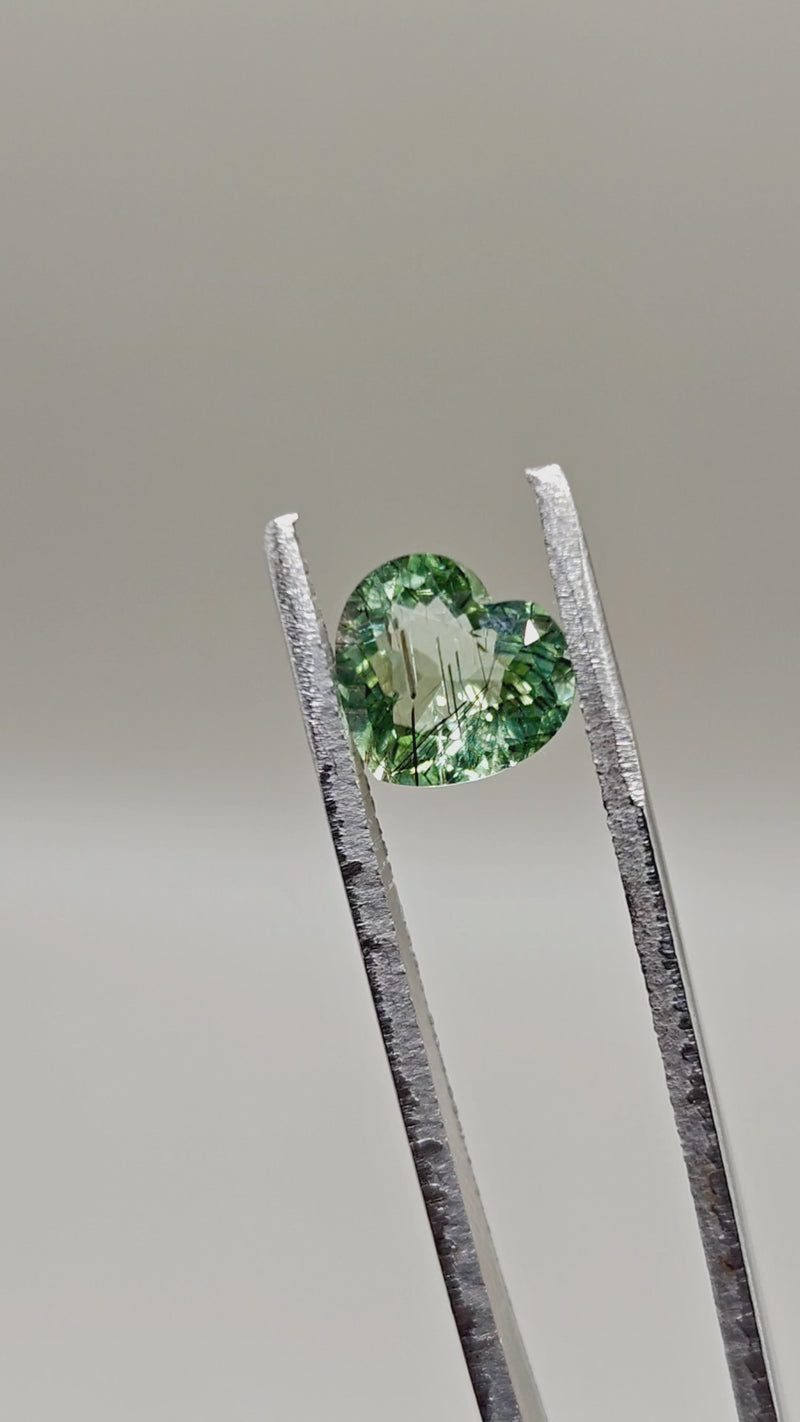 Natural Peridot with Rutile — 2.28 ct — Heart
