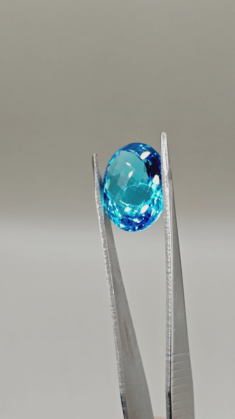 Natural Swiss Blue Topaz (Irradiated) 27.29 ct Oval – video