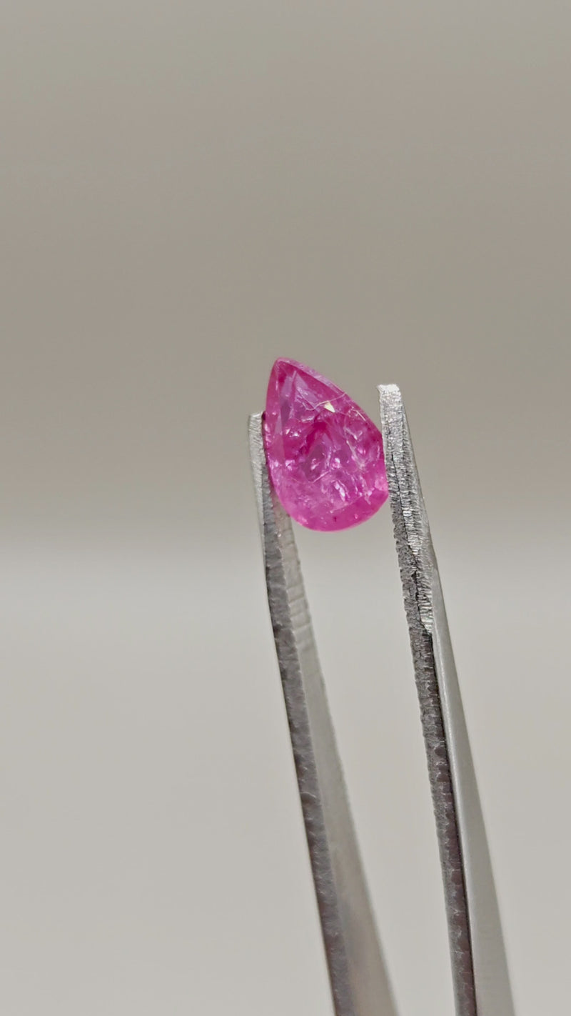 Natural Unheated Ruby 2.57 ct Pear – video