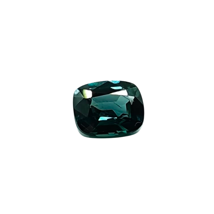 Natural Unheated Teal Color Sapphire — 0.63 ct — Cushion