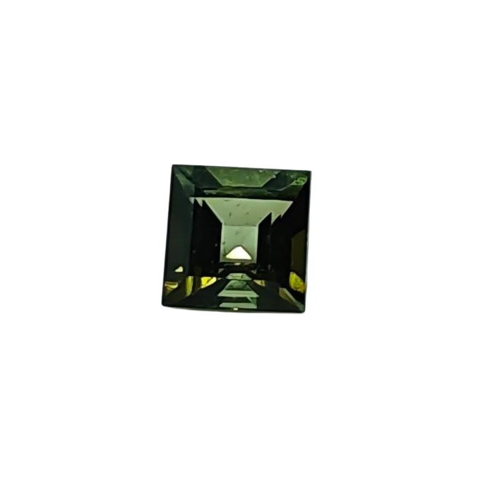 Par de turmalinas Lemon Color naturales — 0,43 ct + 0,42 ct — Cuadrada