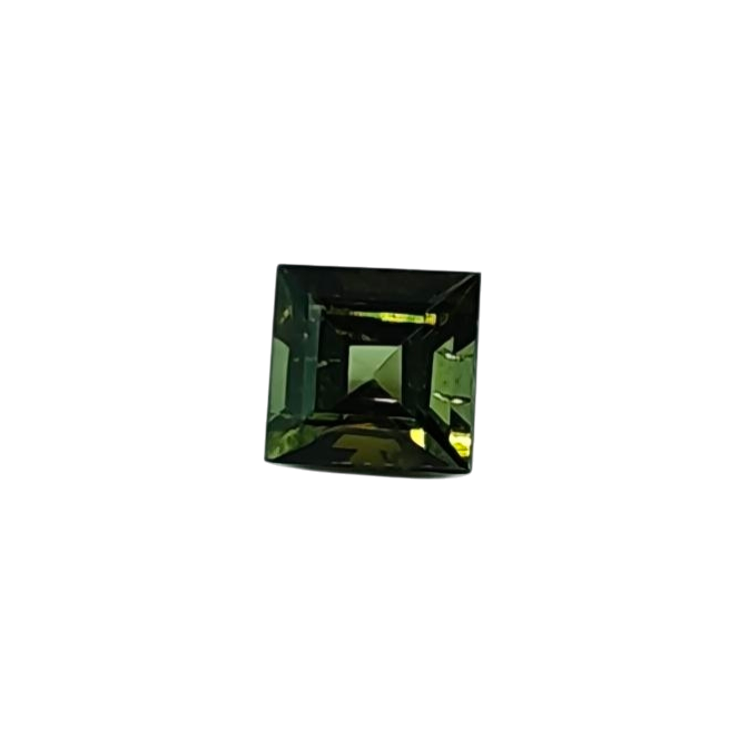 天然Lemon Color碧玺对石 — 0.43 ct + 0.42 ct — 方形