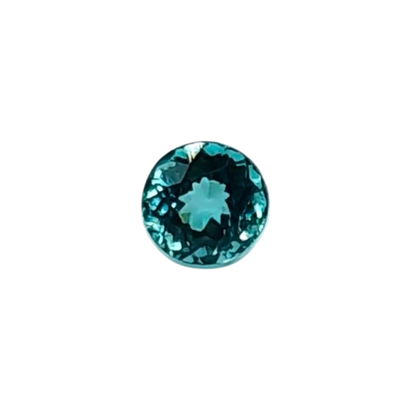 天然Lagoon Color（湖水蓝色）碧玺 — 0.39 ct — 圆形